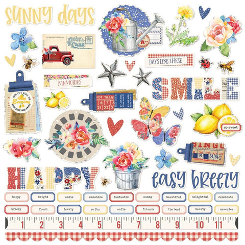 Simple Stories 12x12  Cardstock  Stickers  [Collection] - Simple Vintage Linen Market