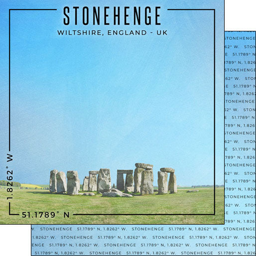 Scrapbook Customs 12x12 Paper - England Stonehenge