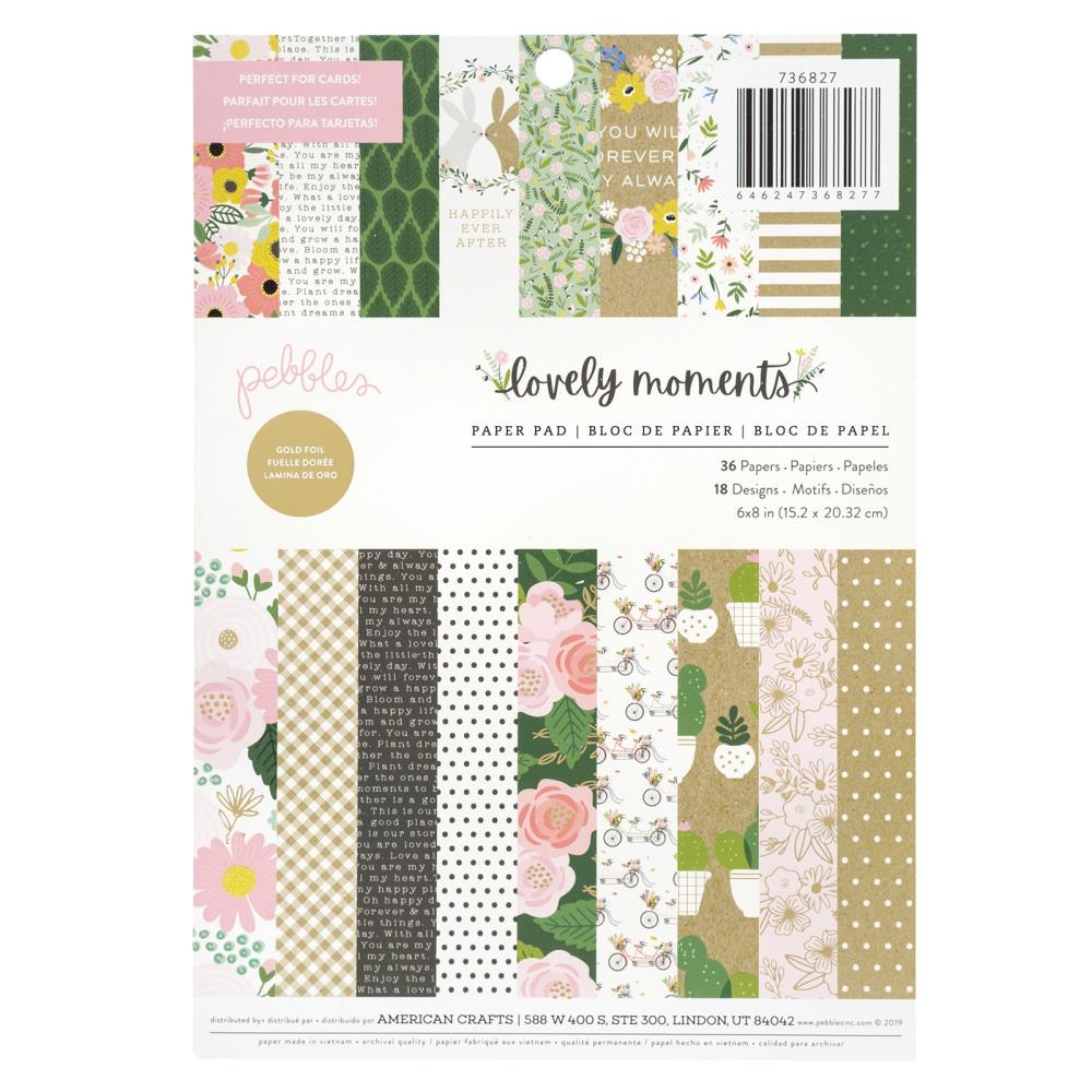 American Crafts 6x8 Paper Pad - Pebbles - Lovely Moments