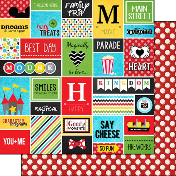 Scrapbook Customs 12x12 Paper - Magical Adfventure Collage