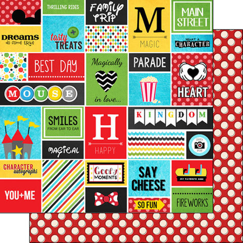 Scrapbook Customs 12x12 Paper - Magical Adfventure Collage