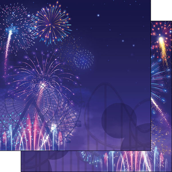 Scrapbook Customs 12x12 Paper - Magical Adventure Fireworks