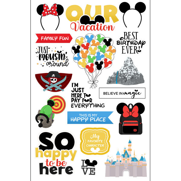 Scrapbook Customs Sticker -  Magical Vacation Embellishments