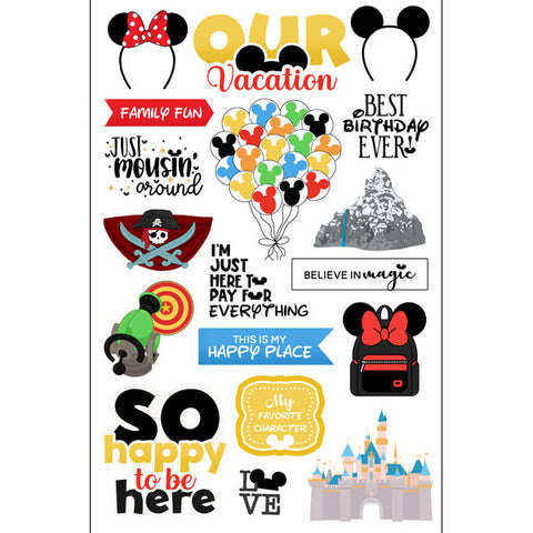 Scrapbook Customs Sticker -  Magical Vacation Embellishments