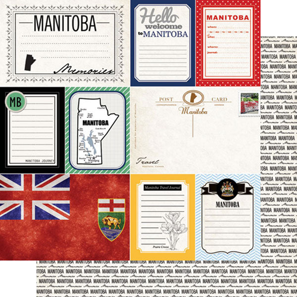 Scrapbook Customs 12x12 Paper - Manitoba Vintage Journal