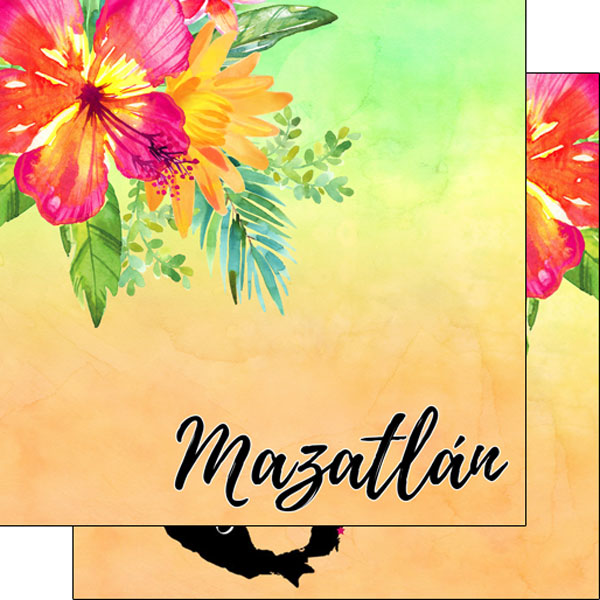 Scrapbook Customs 12x12 Paper - Mazatlan Mexico Getaway