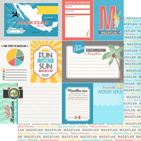 Scrapbook Customs 12x12 Paper - Mazatlan Mexico Journal