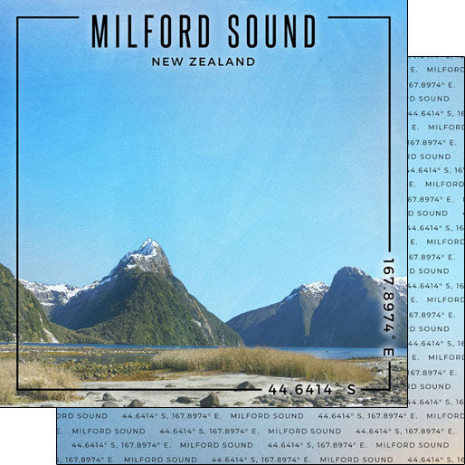 Scrapbook Customs 12x12 Paper - New Zealand Milford Sound