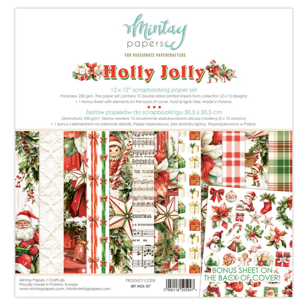 Mintay 12x12 Paper (Collection) - Holly Jolly