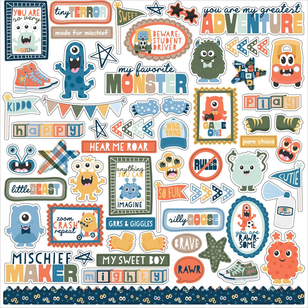 Echo Park 12x12  Stickers  [Collection] - My Favorite Monster