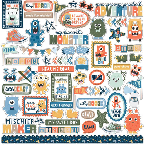 Echo Park 12x12  Stickers  [Collection] - My Favorite Monster