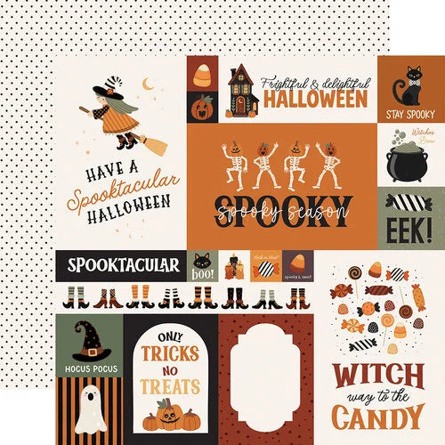 Carta Bella 12x12 Paper  [Collection] - Handmade Halloween - Multi Journaling Cards