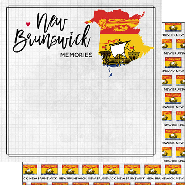 Scrapbook Customs 12x12 Paper - New Brunswick  Adventure Flag