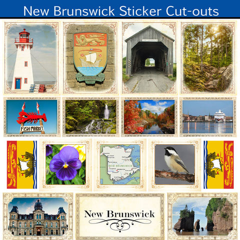 Scrapbook Customs Sticker - New Brunswick sightseeing Picture Cut Outs