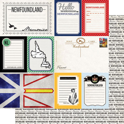 Scrapbook Customs 12x12 Paper - Newfoundland Vintage Journal