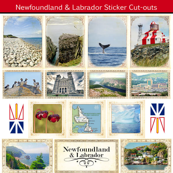 Scrapbook Customs Sticker - Newfoundland sightseeing Picture Cut Outs