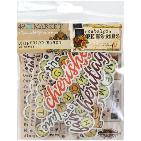 49 and Market  Chipboard Words [Collections] - Nostalgic Memories