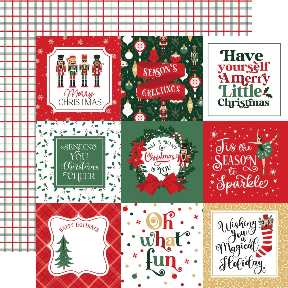 Echo Park 12x12 Paper - [Collection] - Nut Cracker Christmas - 4x4 Journaling Cards