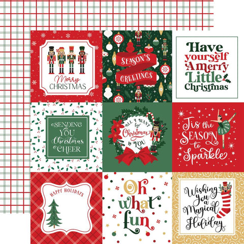 Echo Park 12x12 Paper - [Collection] - Nut Cracker Christmas - 4x4 Journaling Cards