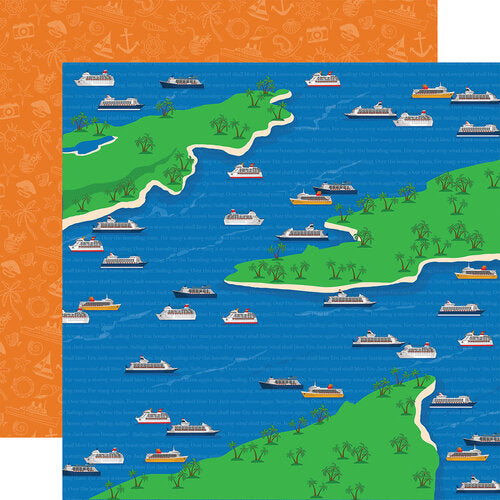 Carta Bella 12x12 Paper  [Collection] - Bon Voyage - Ocean Blue
