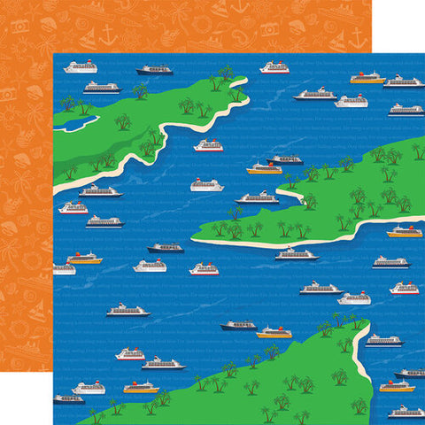 Carta Bella 12x12 Paper  [Collection] - Bon Voyage - Ocean Blue