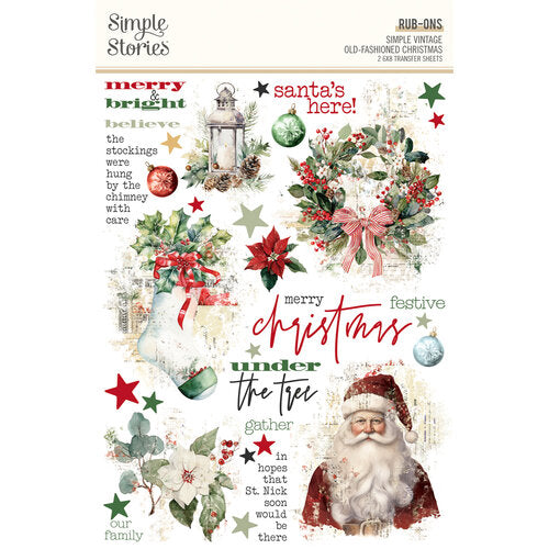 Simple Stories Rub-Ons [Collections] - Simple Vintage Old Fashiioned Christmas