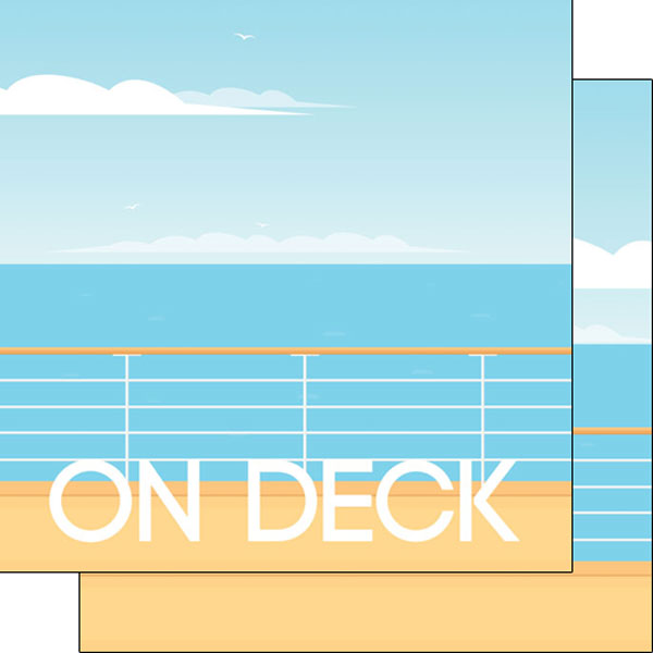Scrapbook Customs 12x12 Paper -  Cruise - On Deck