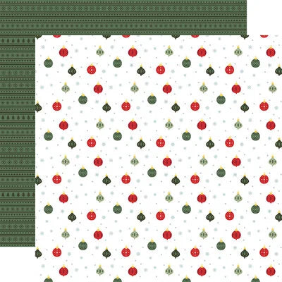 Echo Park Paper 12x12 Cardstock  [Collection] - Here Comes Santa Paws -Simple Ornaments