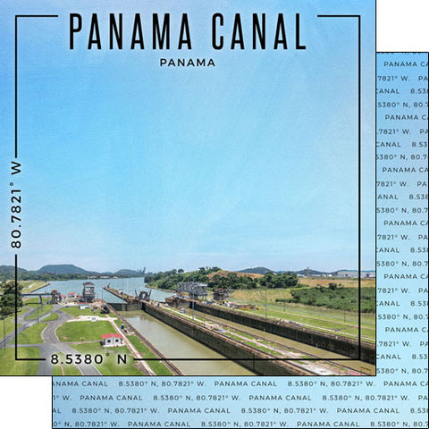 Scrapbook Customs 12x12 Paper - Panama Canal