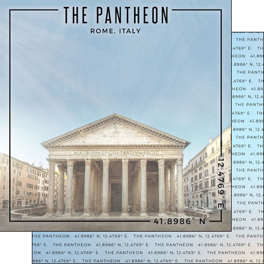 Scrapbook Customs 12x12 Paper - Italy  Pantheon