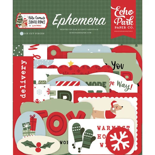 Echo Park Ephemera  [Collection] - Here Comes Santa Paws
