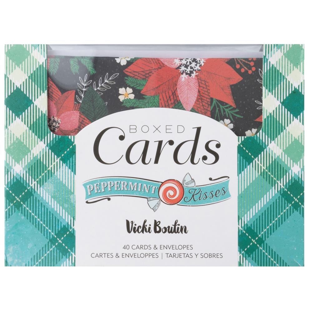 American Crafts A2 Cards W/Envelopes (4.375"X5.75") 40/Box - Vicki Boutin Peppermint Kisses