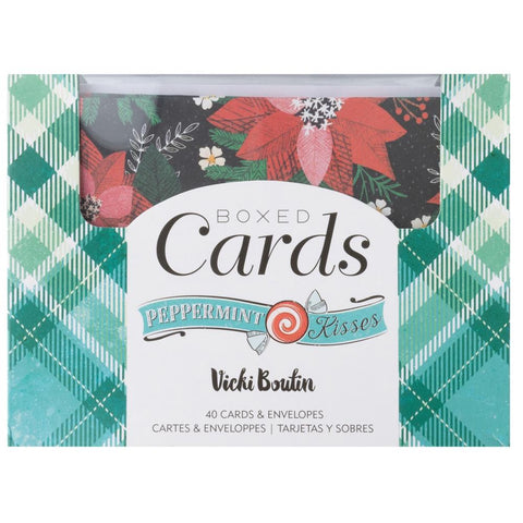 American Crafts A2 Cards W/Envelopes (4.375"X5.75") 40/Box - Vicki Boutin Peppermint Kisses