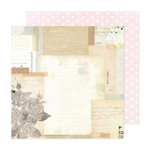 American Crafts [Vicki Boutin] 12x12 Papers - A Perfect Match - Love Letters