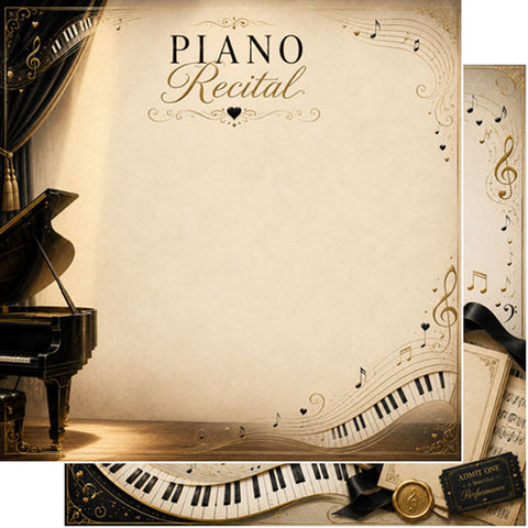 Scrapbook Customs 12x12 Paper - Piano Recital