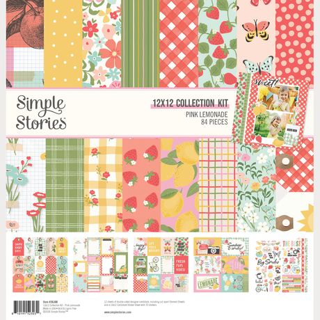 Simple Stories  12x12 Paper [Collection] - Pink Lemonade