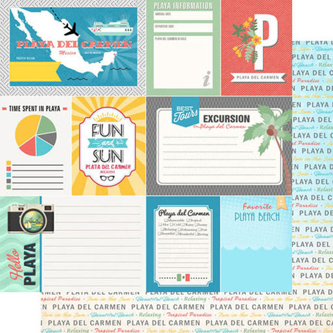 Scrapbook Customs 12x12 Paper - Mexico - Playa De Carmen Travel Journal