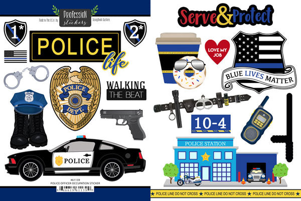Scrapbook Customs  -  Police Officer Sticker