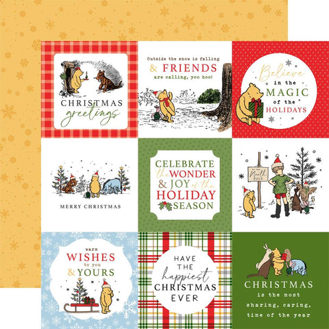 Echo Park 12x12 Paper - [Collection] - Winnie The Pooh Christmas  4x4 Journalling Cards