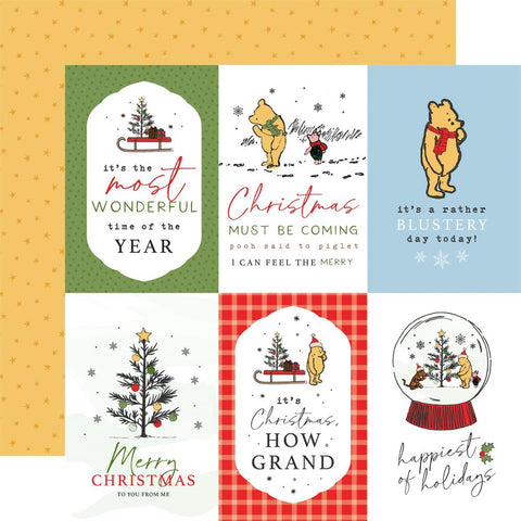 Echo Park 12x12 Paper - [Collection] - Winnie The Pooh Christmas  4x6 Journalling Cards