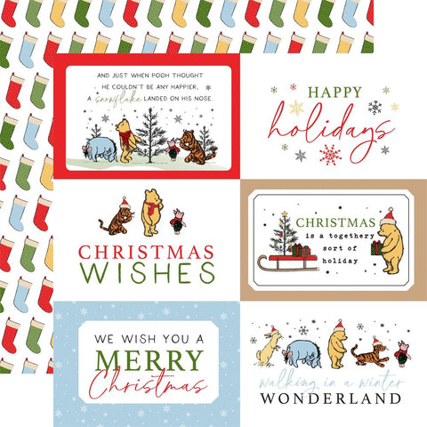 Echo Park 12x12 Paper - [Collection] - Winnie The Pooh Christmas  6x4 Journalling Cards