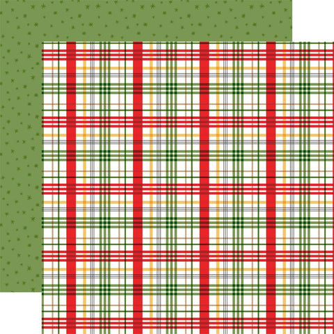 Echo Park 12x12 Paper - [Collection] - Winnie The Pooh Christmas - Holiday Plaid