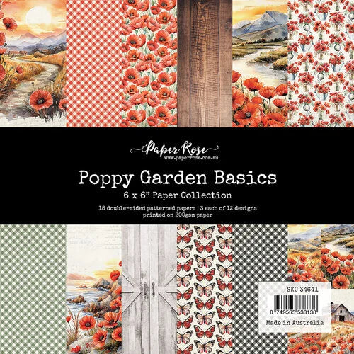 Paper Rose 6x6 Paper (Collection) - Poppy Garden