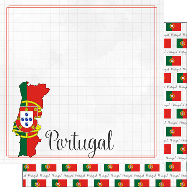 Scrapbook Customs 12x12 Paper - Portugal Adventure Border