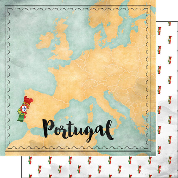 Scrapbook Customs 12x12 Paper - Portugal Site Maps