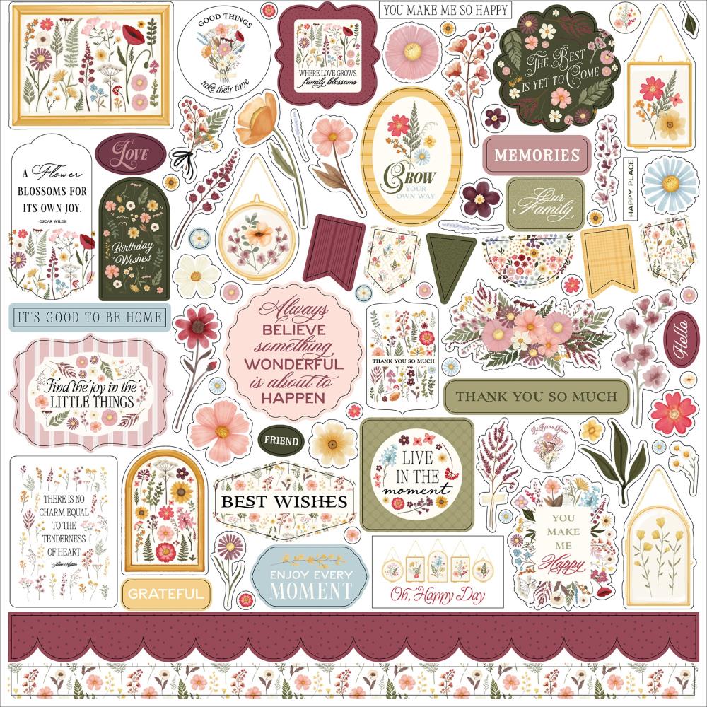 Carta Bella 12x12  Stickers  [Collection] - Pressed Floral