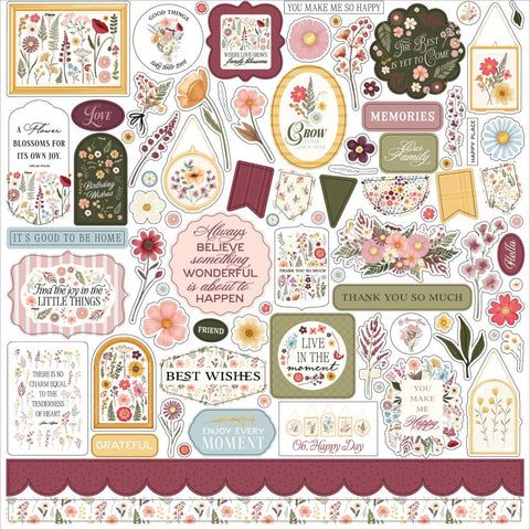 Carta Bella 12x12  Stickers  [Collection] - Pressed Floral