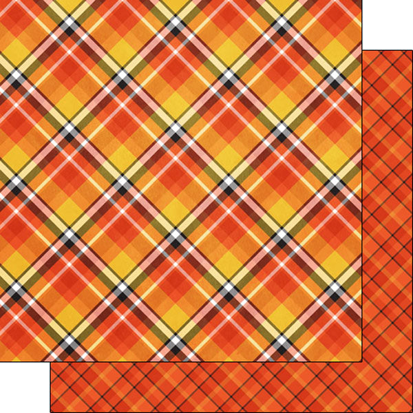 Scrapbook Customs 12x12 Paper - Pumpkin Plaid