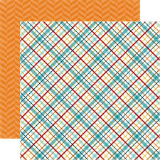 Echo Park Paper 12x12 Cardstock  [Collection] - Bark - Puppy Plaid