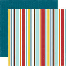 Echo Park Paper 12x12 Cardstock  [Collection] - Bark - Puppy Stripe